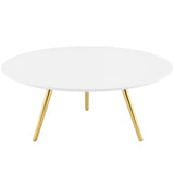 Lippa 36" Round Oval Top Coffee Table - Wood Tapered Base Dining Table - BUILDMYPLACE