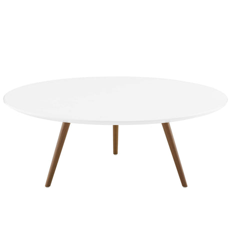 Lippa 40" Round Artifical Top Coffee Table - Wood Tapered Base Dining Table - BUILDMYPLACE