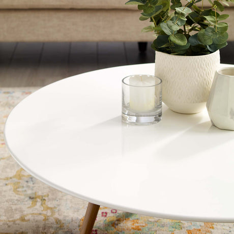 Lippa 40" Round Artifical Top Coffee Table - Wood Tapered Base Dining Table - BUILDMYPLACE