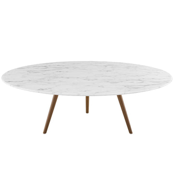 Lippa 47" Round Artificial Top Coffee Table - Wood Tapered Base Dining Table