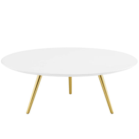 Lippa 40" Round Artifical Top Coffee Table - Wood Tapered Base Dining Table - BUILDMYPLACE