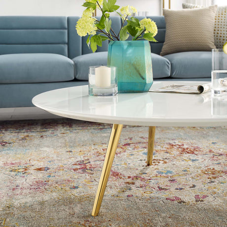 Lippa 40" Round Artifical Top Coffee Table - Wood Tapered Base Dining Table - BUILDMYPLACE