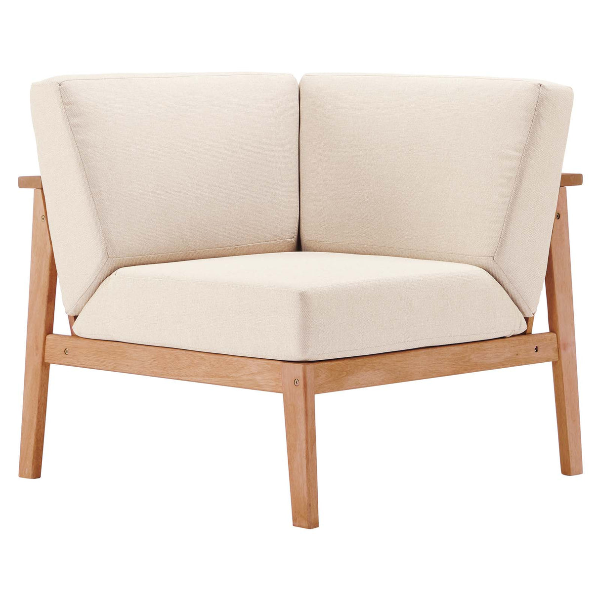 Sedona Outdoor Patio Eucalyptus Wood Sectional Sofa Corner Chair
