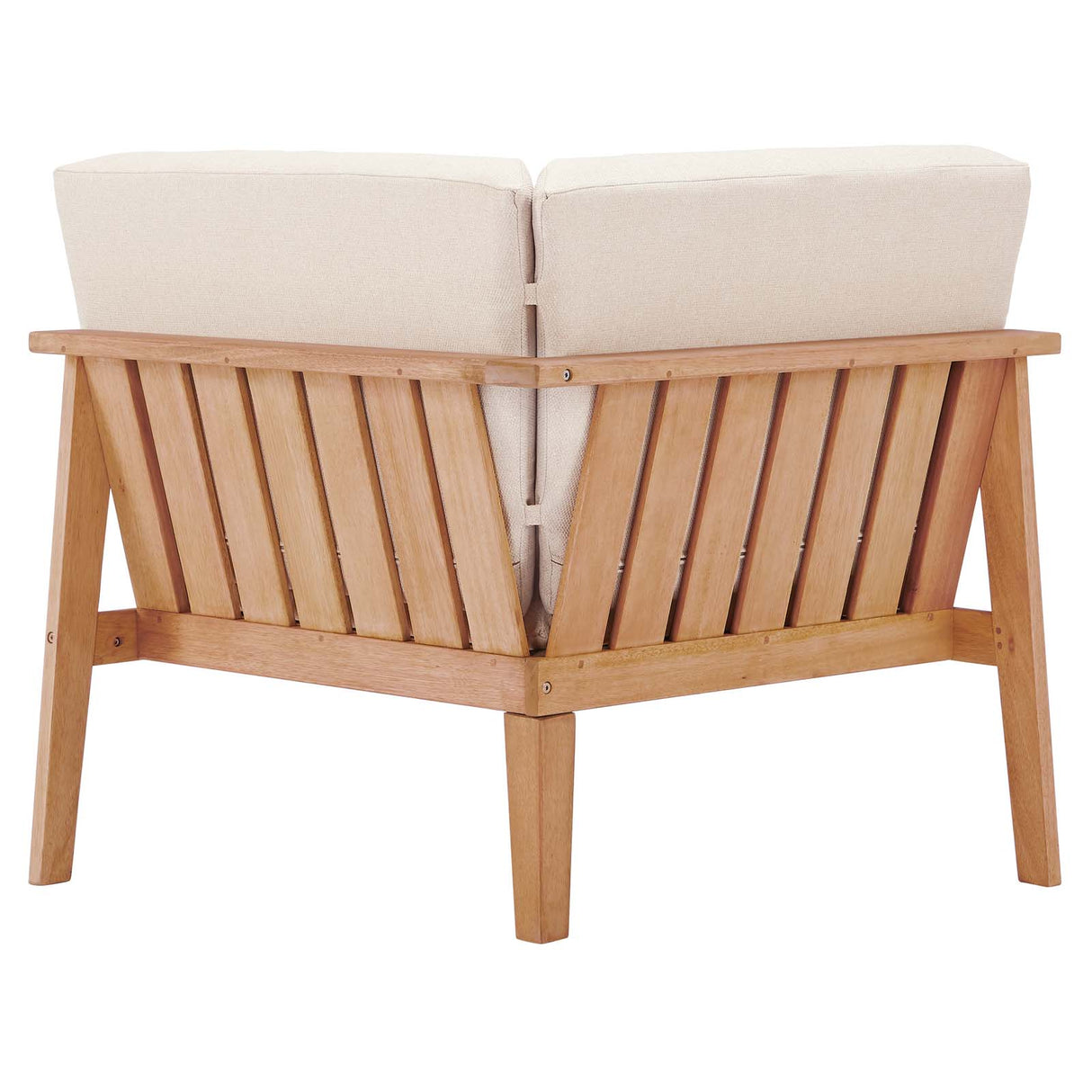 Sedona Outdoor Patio Eucalyptus Wood Sectional Sofa Corner Chair