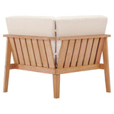 Sedona Outdoor Patio Eucalyptus Wood Sectional Sofa Corner Chair
