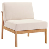 Sedona Outdoor Patio Eucalyptus Wood Sectional Sofa Armless Chair