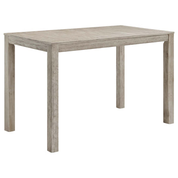 Wiscasset 59" Outdoor Patio Acacia Wood Bar Table