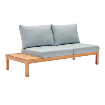 Freeport Karri Wood Outdoor Patio Loveseat with Side End Table