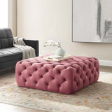 Anthem Tufted Button Large Square Faux Leather Ottoman