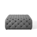 Anthem Tufted Button Large Square Faux Leather Ottoman