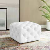 Anthem Tufted Button Large Square Faux Leather Ottoman