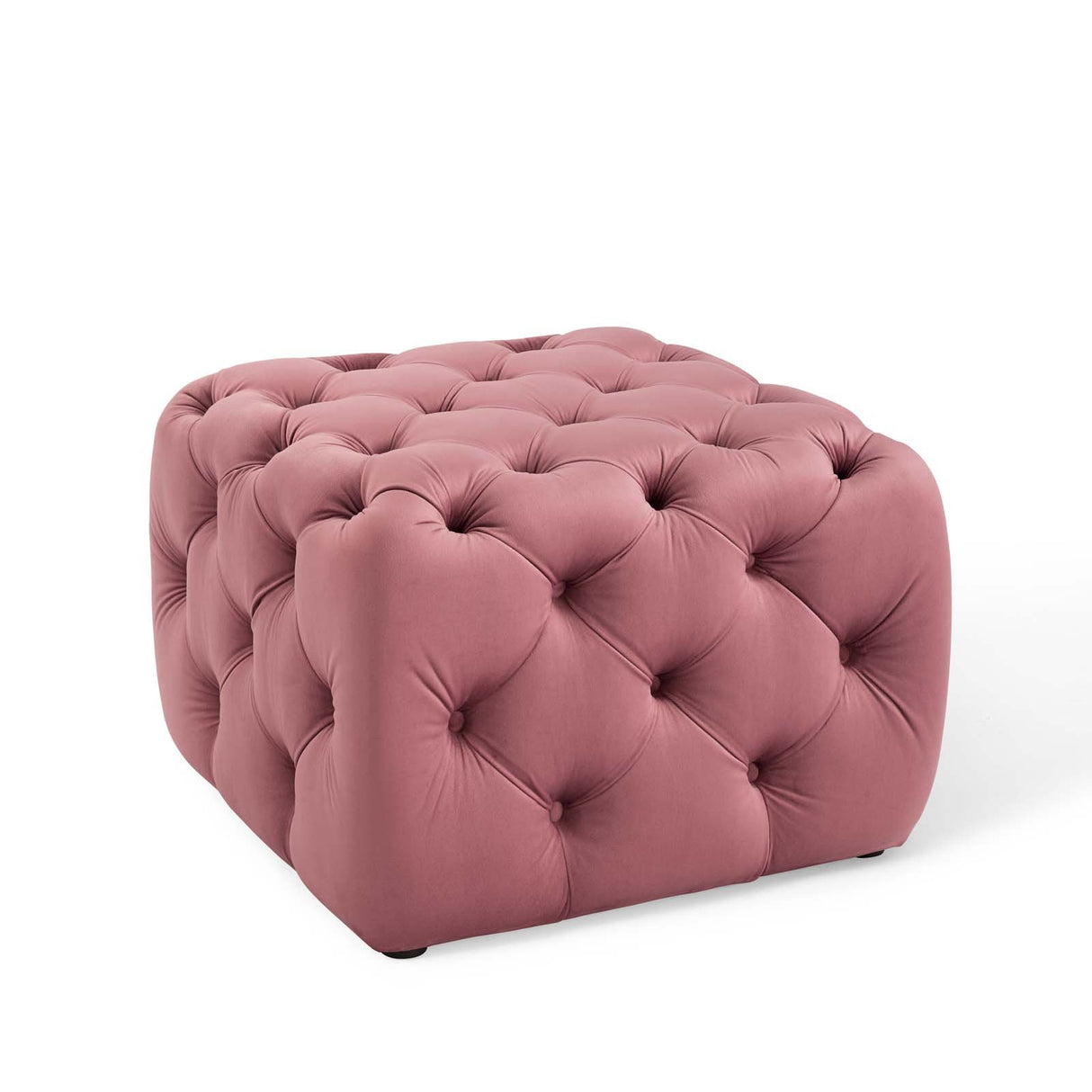 Anthem Tufted Button Large Square Faux Leather Ottoman