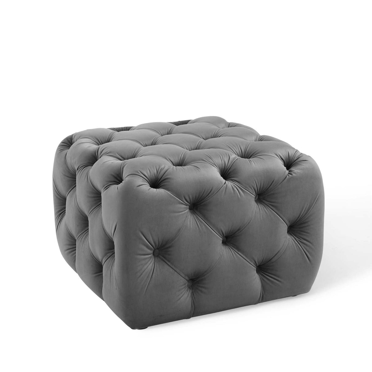 Anthem Tufted Button Large Square Faux Leather Ottoman