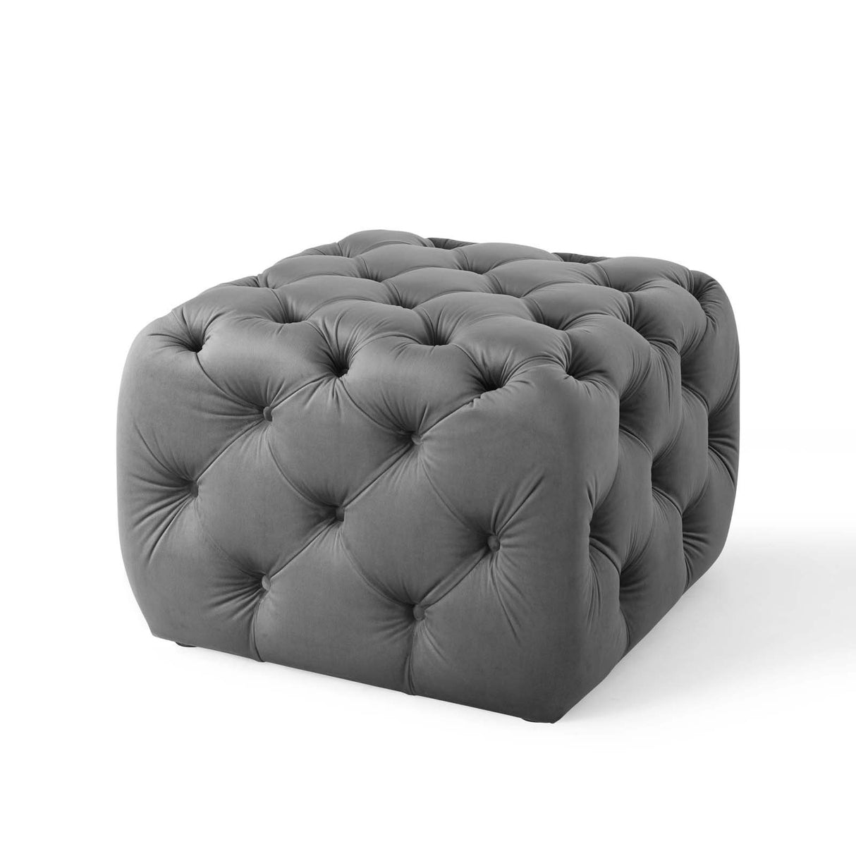 Anthem Tufted Button Large Square Faux Leather Ottoman