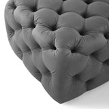 Anthem Tufted Button Large Square Faux Leather Ottoman