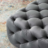 Anthem Tufted Button Large Square Faux Leather Ottoman