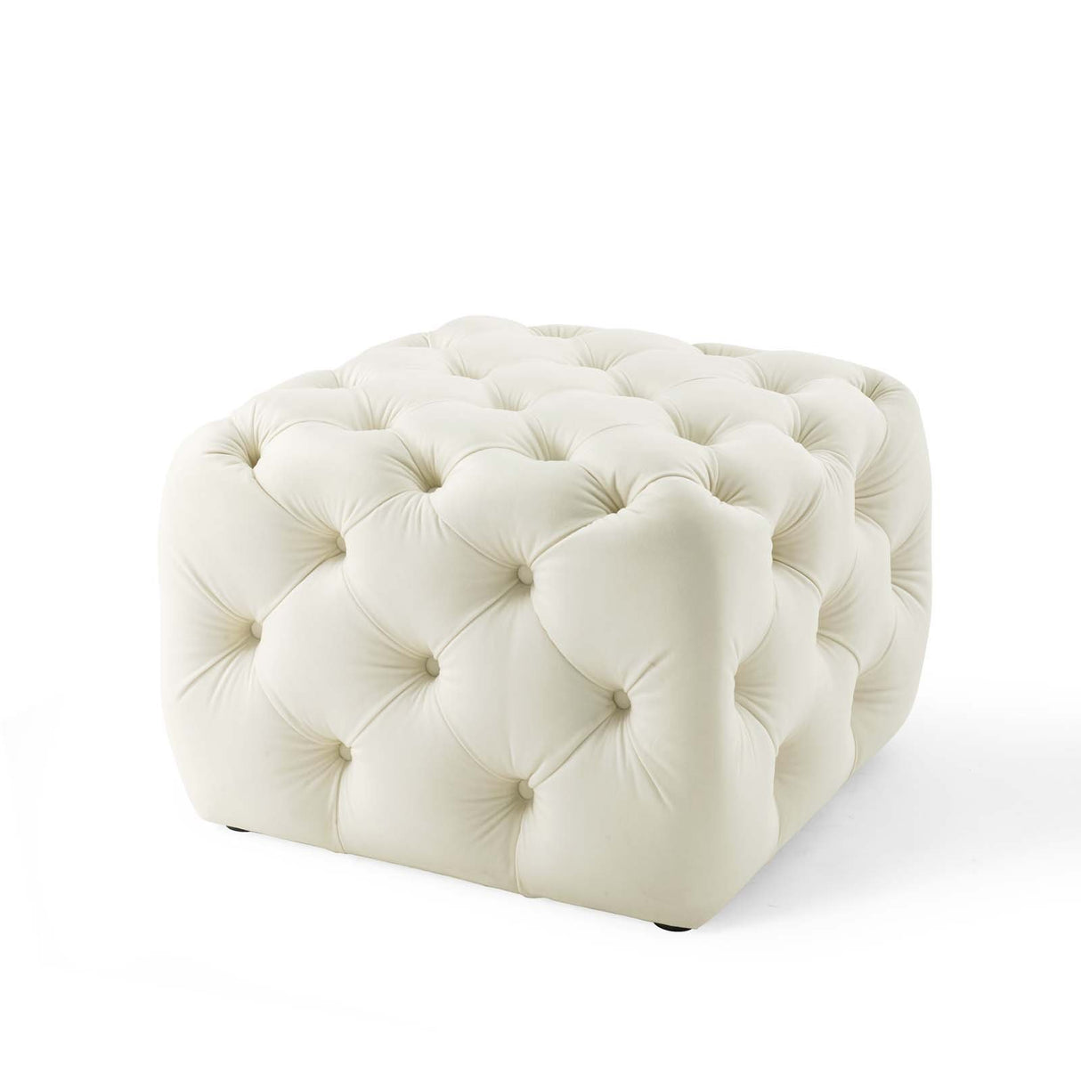 Anthem Tufted Button Large Square Faux Leather Ottoman