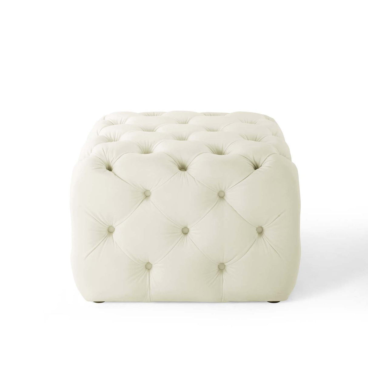 Anthem Tufted Button Large Square Faux Leather Ottoman