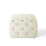 Anthem Tufted Button Large Square Faux Leather Ottoman