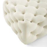 Anthem Tufted Button Large Square Faux Leather Ottoman