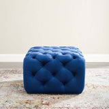 Anthem Tufted Button Large Square Faux Leather Ottoman