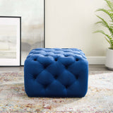 Anthem Tufted Button Large Square Faux Leather Ottoman