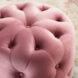 Anthem Tufted Button Large Square Faux Leather Ottoman