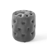 Anthem Tufted Button Large Square Faux Leather Ottoman