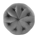 Anthem Tufted Button Large Square Faux Leather Ottoman