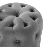 Anthem Tufted Button Large Square Faux Leather Ottoman