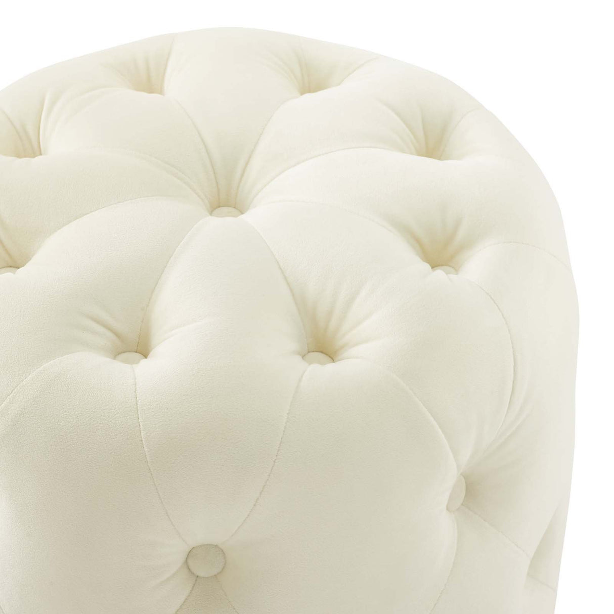 Anthem Tufted Button Large Square Faux Leather Ottoman