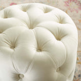 Anthem Tufted Button Large Square Faux Leather Ottoman