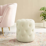 Anthem Tufted Button Large Square Faux Leather Ottoman