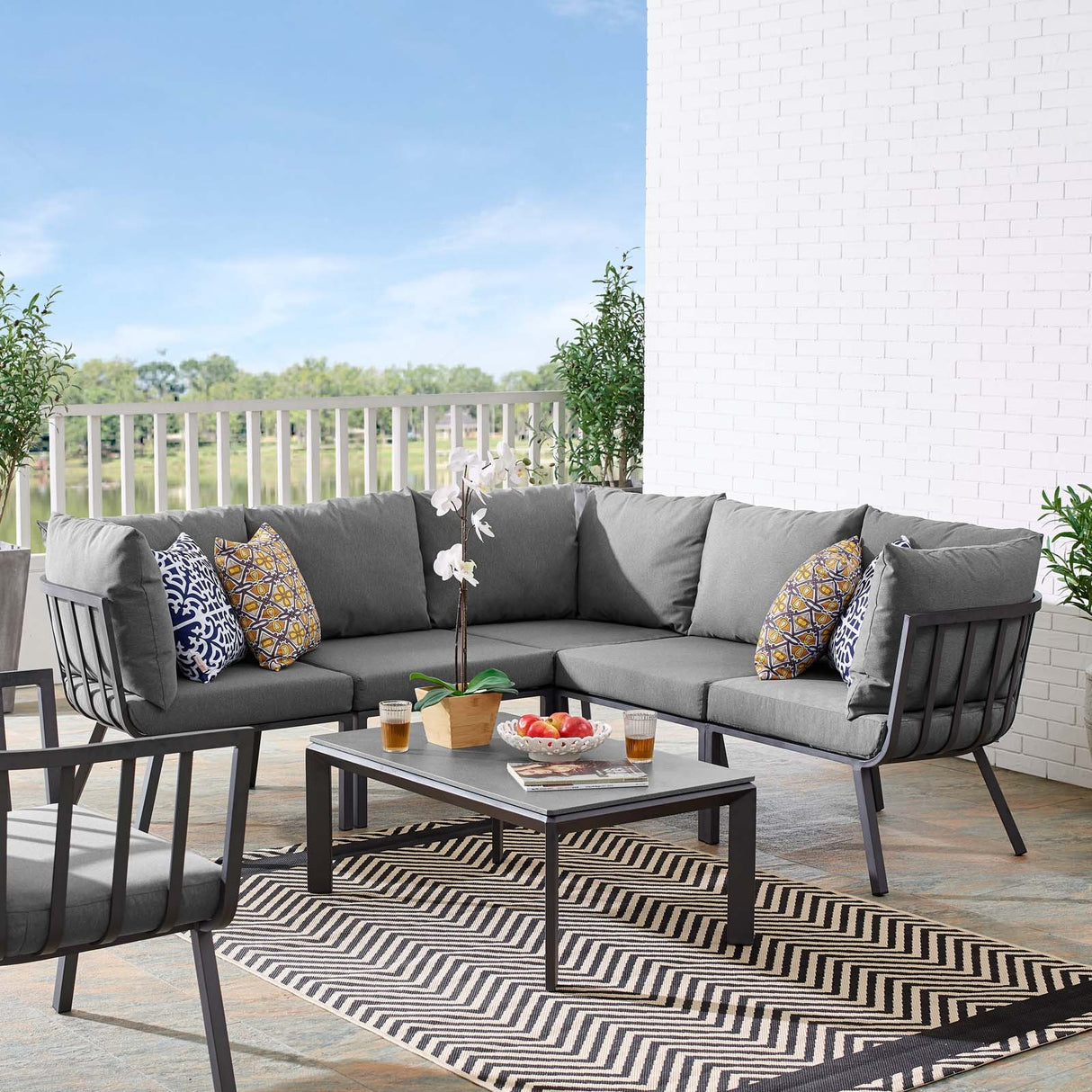 Riverside 28" Outdoor Patio Aluminum Set