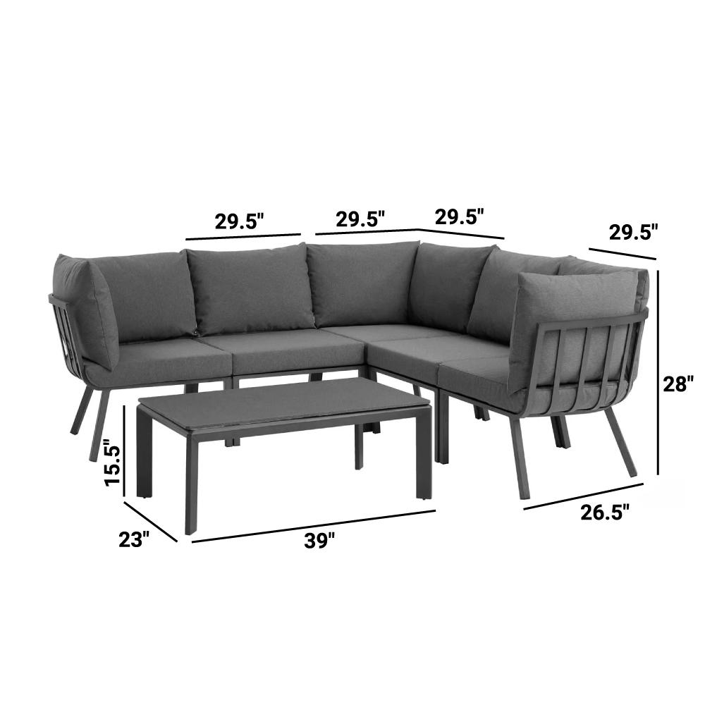 Riverside 28" Outdoor Patio Aluminum Set