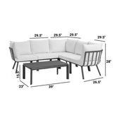 Riverside 28" Outdoor Patio Aluminum Set