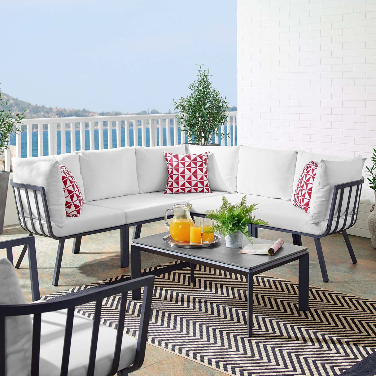 Riverside 28" Outdoor Patio Aluminum Set