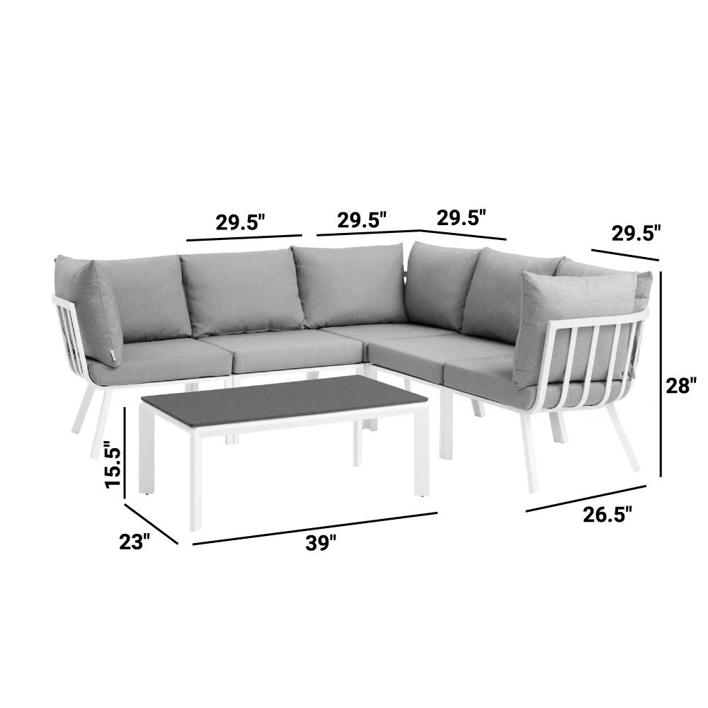 Riverside 28" Outdoor Patio Aluminum Set