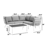 Riverside 28" Outdoor Patio Aluminum Set