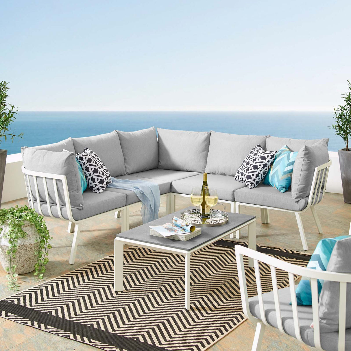 Riverside 28" Outdoor Patio Aluminum Set