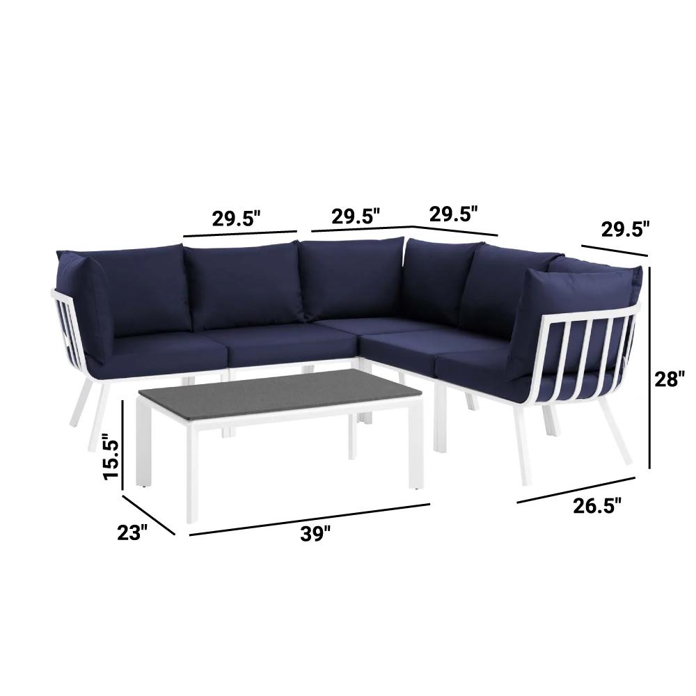Riverside 28" Outdoor Patio Aluminum Set