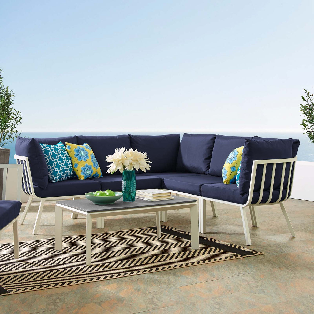 Riverside 28" Outdoor Patio Aluminum Set