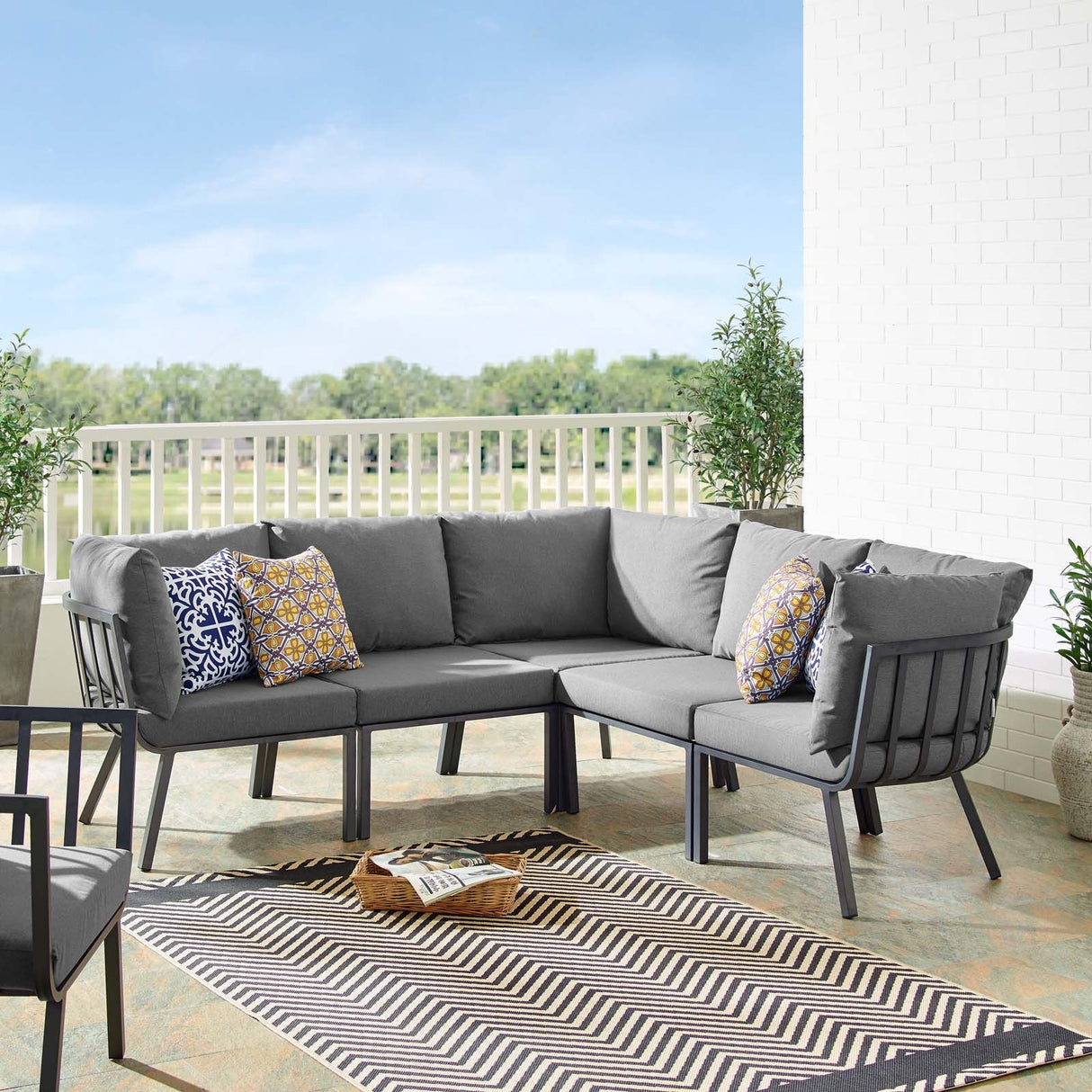 Riverside 28" Outdoor Patio Aluminum Set