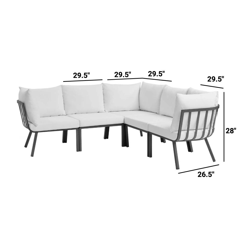 Riverside 28" Outdoor Patio Aluminum Set