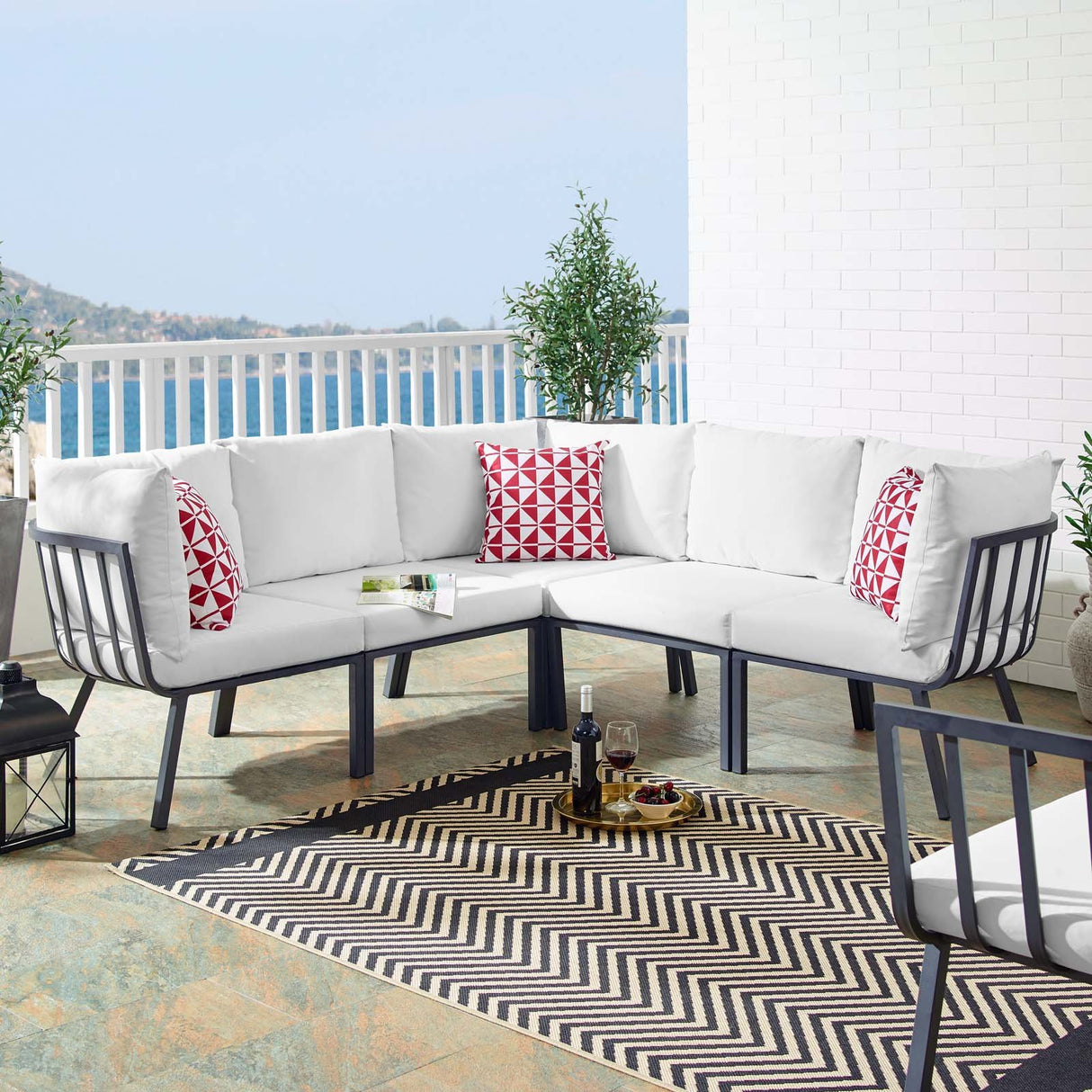 Riverside 28" Outdoor Patio Aluminum Set