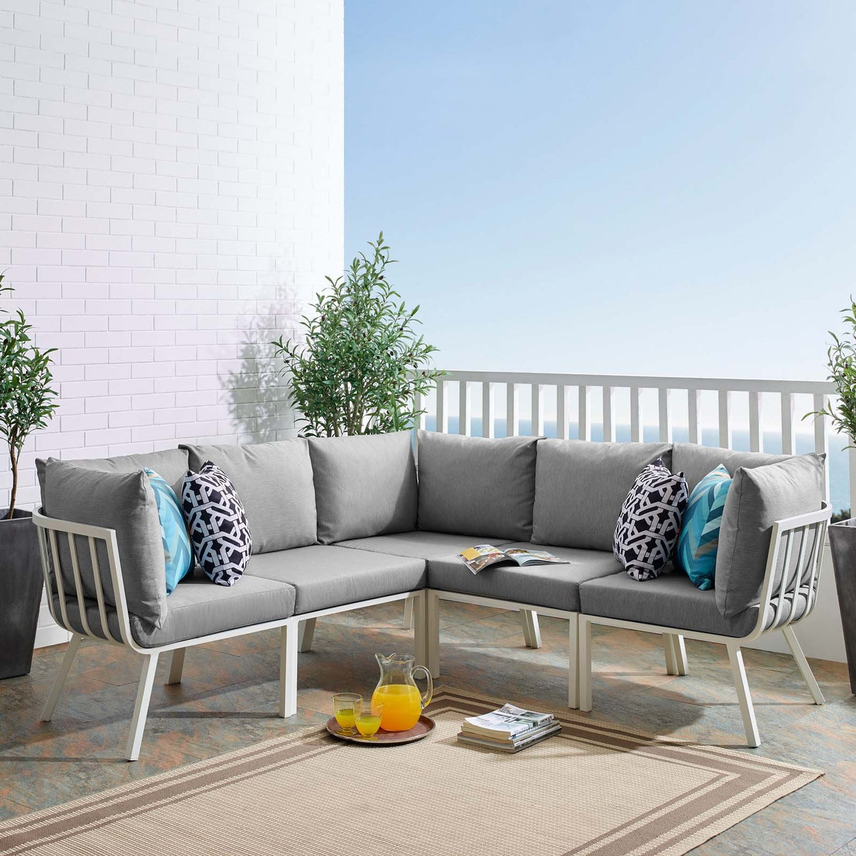 Riverside 28" Outdoor Patio Aluminum Set