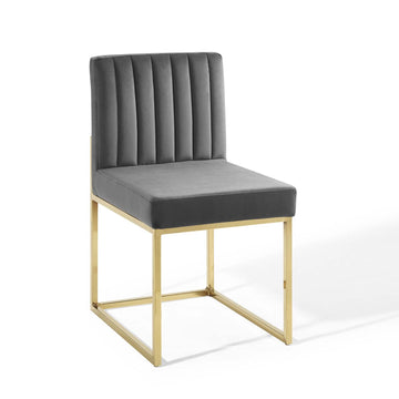 Carriage Channel Tufted Sled Base Performance Dining Chair