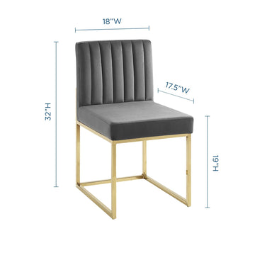 Carriage Channel Tufted Sled Base Performance Dining Chair