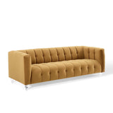 Mesmer Channel Tufted Button Performance Velvet Sofa