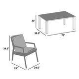 Conduit 5 Piece Outdoor Patio Wicker Rattan Dining Set